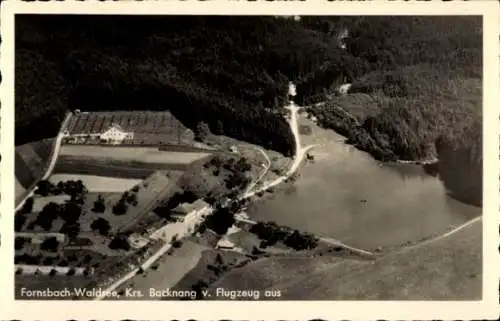 Ak Fornsbach Murrhardt in Württemberg, Fliegeraufnahme, Gasth. und Pension Waldsee