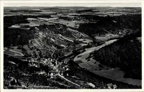 Ak Belsenberg Künzelsau am Kocher Hohenlohekreis, Fliegeraufnahme