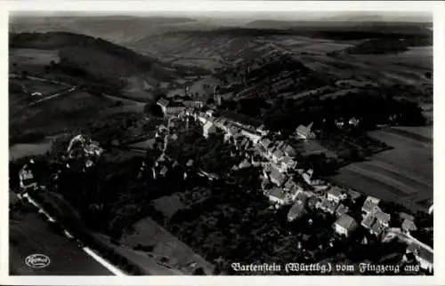 Ak Bartenstein Schrozberg in Württemberg, Fliegeraufnahme