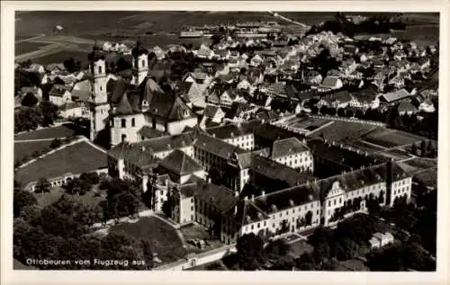 Ak Ottobeuren in Oberschwaben Allgäu, Fliegeraufnahme