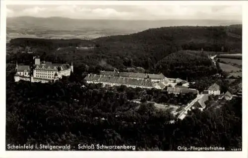 Ak Scheinfeld Mittelfranken, Schloss Schwarzenberg, Fliegeraufnahme