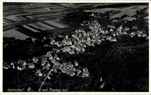 Ak Wachendorf Starzach Kreis Tübingen, Fliegeraufnahme von der Stadt