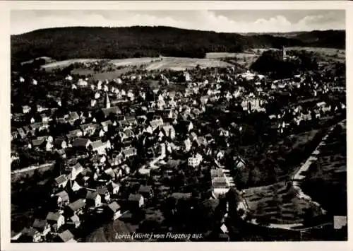 Ak Lorch in Baden Württemberg, Fliegeraufnahme, Stadtpanorama