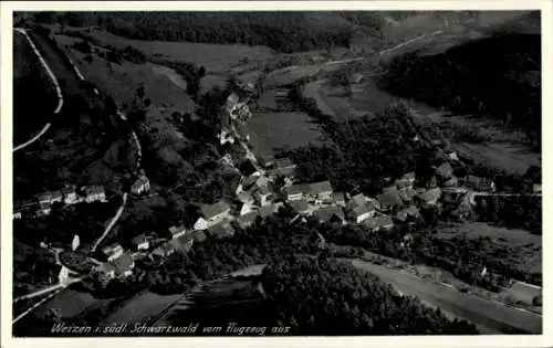 Ak Weizen Stühlingen im Schwarzwald, Fliegeraufnahme