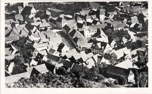 Ak Schwarzach Rheinmünster im Schwarzwald Baden, Fliegeraufnahme