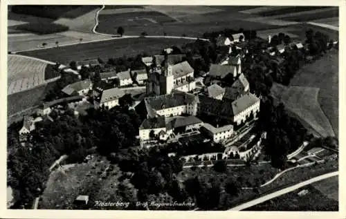 Ak Klosterberg Hohenwart in Oberbayern, Klosterschenke, Fliegeraufnahme