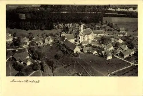 Ak Maria Steinbach Legau im Unterallgäu Schwaben, Wallfahrtskirche, Fliegeraufnahme