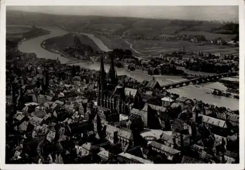 Ak Regensburg an der Donau Oberpfalz, Fliegeraufnahme