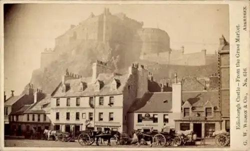 Ak Edinburgh Schottland, Castle, Grass Market