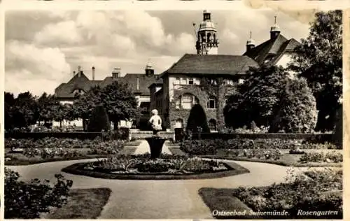 Ak Świnoujście Swinemünde Pommern, Rosengarten