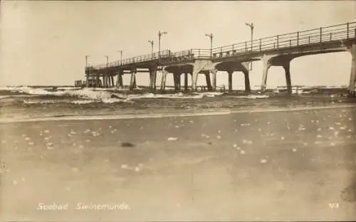 Ak Świnoujście Swinemünde Pommern, Seebrücke