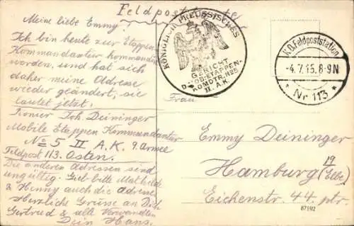 Ak Poznań Posen, An der Theaterbrücke, Straßenbahn