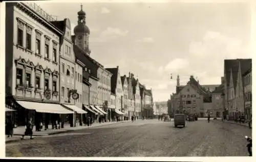 Ak Freising in Oberbayern, Obere Hauptstraße, Geschäfte, Bus, Uhr