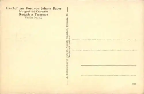 Ak Rottach Egern am Tegernsee Oberbayern, Gasthof zur Post