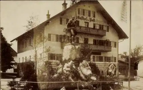 Ak Kochel am See Oberbayern, Denkmal, Der Schmied von Kochel, Gasthof zur Post