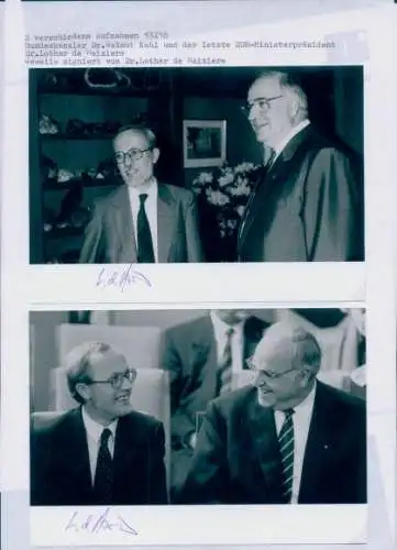 Foto Bundeskanzler Helmut Kohl, DDR-Ministerpräsident Lothar de Maiziere