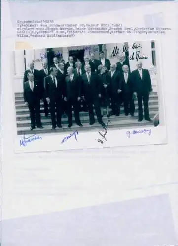 Foto Kabinett von Bundeskanzler Helmut Kohl, Jürgen Warnke, Oskar Schneider, Norbert Blüm