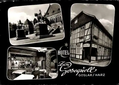 Ak Goslar am Harz, Hotel Zum Gosequell, Denkmal