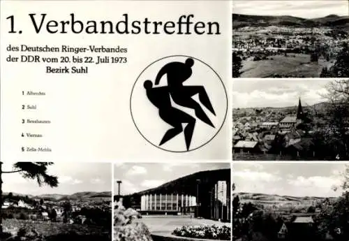 Ak Suhl in Thüringen, 1. Verbandstreffen des Deutschen Ringer-Verbandes der DDR 1973