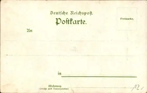 Litho Wunstorf in Niedersachsen, Kriegerdenkmal, Post, Präparanden Anstalt