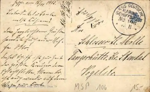 Ak Deutsches Kriegsschiff, SMS Derfflinger, Schlachtkreuzer