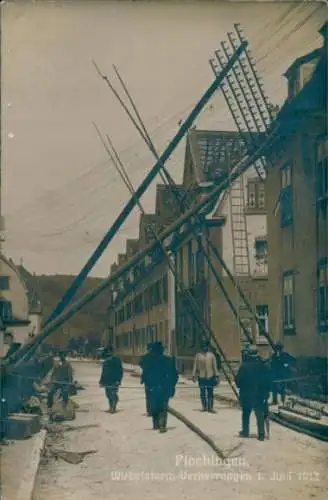 Ak Plochingen am Neckar, Wirbelsturm Verheerungen 1. Juni 1913