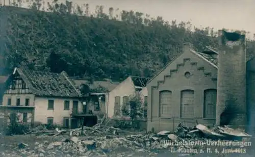 Foto Ak Mühlen Horb am Neckar, Zerstörungen nach dem Wirbelsturm 4. Juni 1913