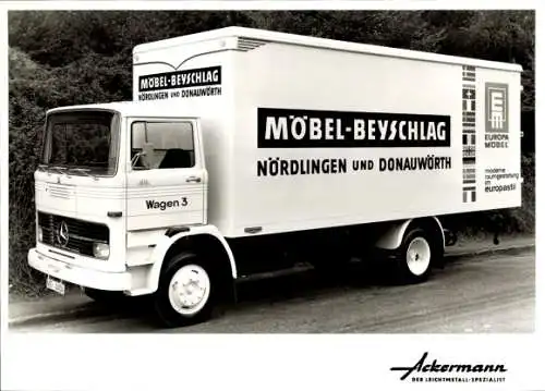 Foto Lastwagen, Mercedes LKW, Lieferwagen 3, Möbel Beyschlag, Nördlingen, Donauwörth, Ackermann