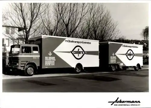 Foto Lastwagen, Mercedes LKW, Anhänger, Möbeltransportbetriebe Confern, Rud. Burgmer, Gelsenkirchen