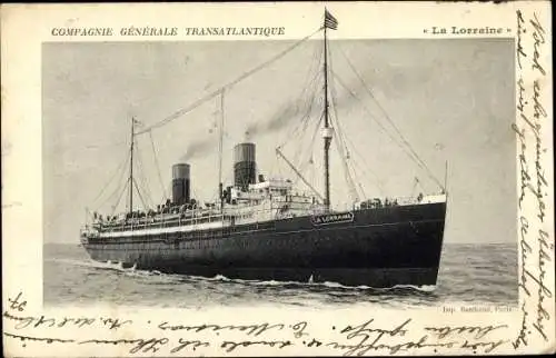 Ak Dampfer La Lorraine, CGT, French Line