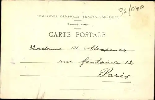 Ak Dampfer La Lorraine, CGT, French Line