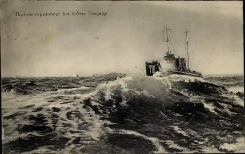 Ak Deutsches Kriegsschiff, Hochseetorpedoboot 110 bei hohem Seegang