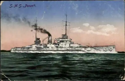 Ak Deutsches Kriegsschiff, SMS Posen, Kaiserliche Marine