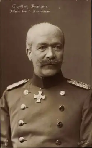 Ak General Hermann von François, Uniform, Orden, Portrait