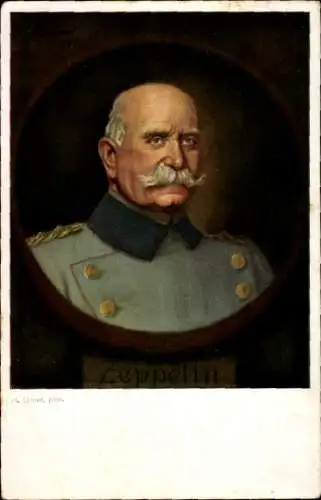 Künstler Ak Ulmer, H., Ferdinand Graf von Zeppelin, Portrait in Uniform