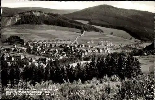 Ak Siedlinghausen Winterberg im Sauerland, Panorama, Meisterstein, Hillekopf