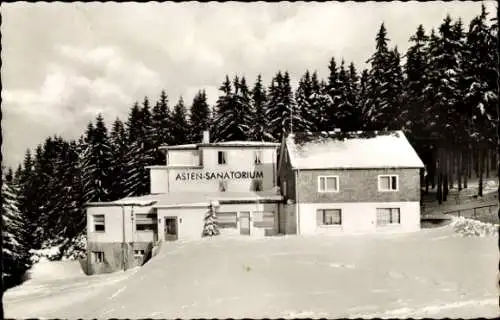 Ak Winterberg im Sauerland, Asten-Sanatorium, Winter