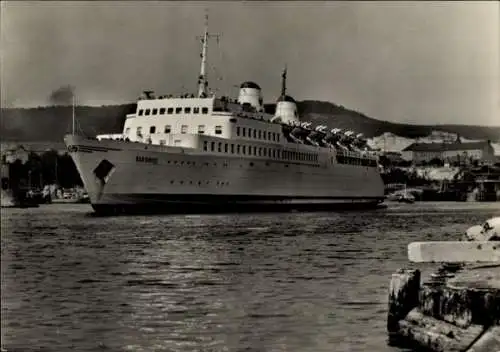 Ak Sassnitz auf Rügen, Eisenbahnfährschiff, MS Sassnitz