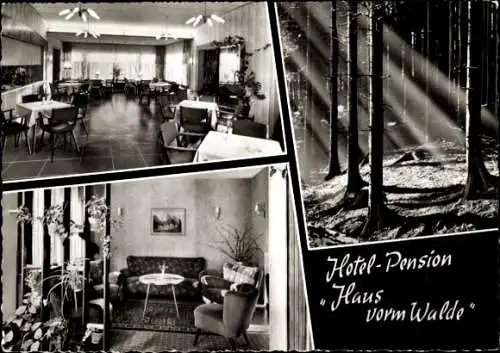 Ak Meschede im Sauerland, Hotel Pension Haus vorm Walde, Gastraum