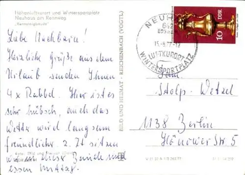 Ak Neuhaus am Rennweg Sonneberg Thüringen, Rennsteigbaude