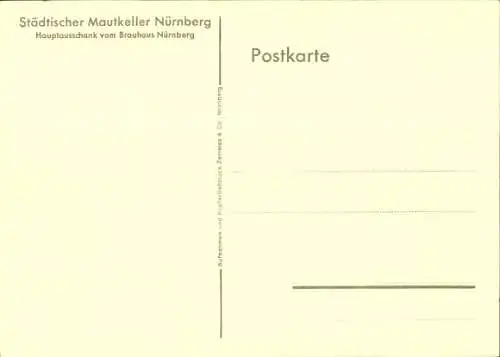 Ak Nürnberg in Mittelfranken Bayern, Städtischer Mautkeller, Straßenpartie