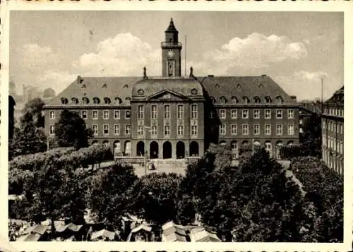 Ak Herne Westfalen, Partie am Rathaus