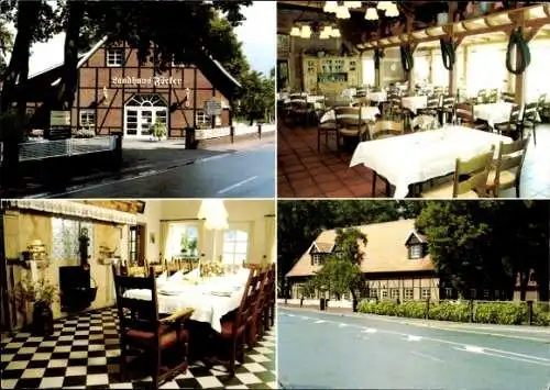 Ak Lippramsdorf Haltern am See Westfalen, Café Restaurant Landhaus Föcker, Straßenansicht, Gasträume