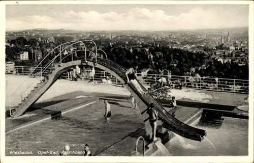 Ak Wiesbaden in Hessen, Opel Bad, Rutschbahn, Stadt