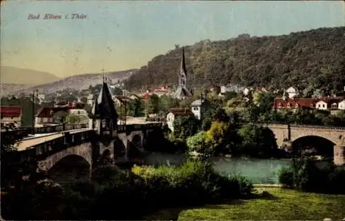 Ak Bad Kösen Naumburg an der Saale, Brücke, Kirche