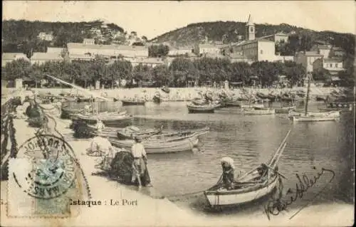 Ak L'Estaque Marseille Bouches du Rhône, Hafen