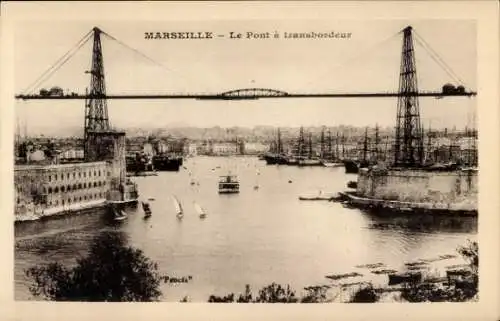 Ak Marseille Bouches du Rhône, Die Fährbrücke