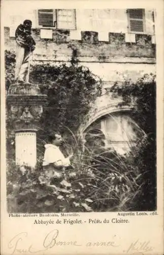 Ak Saint Michel de Frigolet Tarascon Bouches-du-Rhône, Abtei, Klosterhof