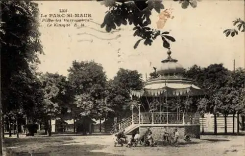 Ak Le Parc de Saint Maur Val de Marne, Place des Marronniers, Le Kiosque