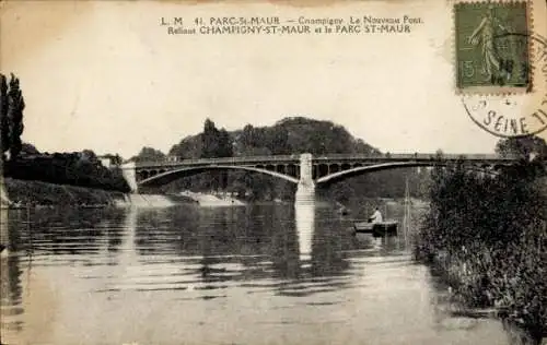 Ak Le Parc de Saint Maur Val de Marne, Champigny, Le Nouveau Pont